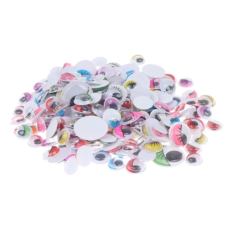 

100pcs/pack Colorful Self-adhesive Googly Wiggle Eyes For DIY Scrapbooking Crafts Handmade DIY Dolls Accessories Doll Eyes