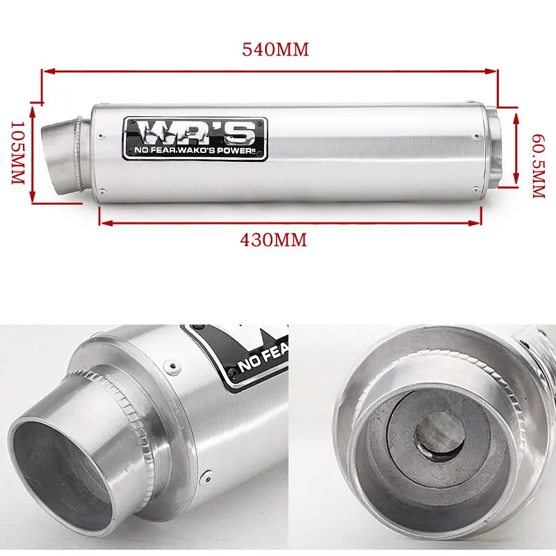 Akrapovic выхлопной мотоцикл Echappement мото трубы дБ убийца Escape WRS 61 мм Глушитель универсальный модифицированный для CB400 CBR400 CBR25