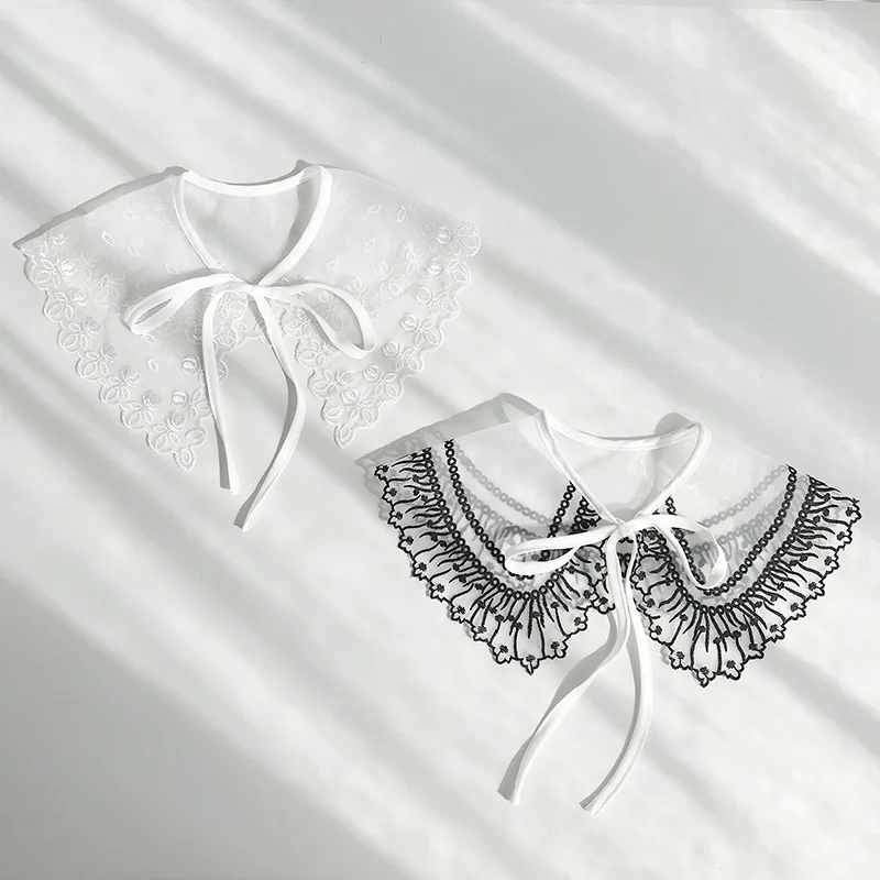 

New Brand Women Clothing Accessories Lace Fabric 2021 High Quality Lace Fake Collar Blouse Vintage Shirt Doll Collar Detachable