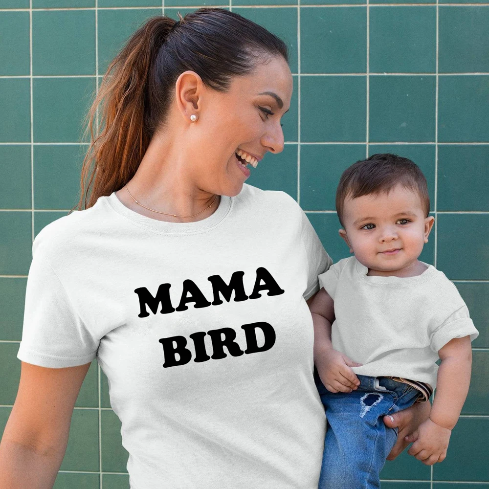 Футболка Mama Bird 100% хлопок повседневный комплект 90s новинка для мамы жизни Tumblr