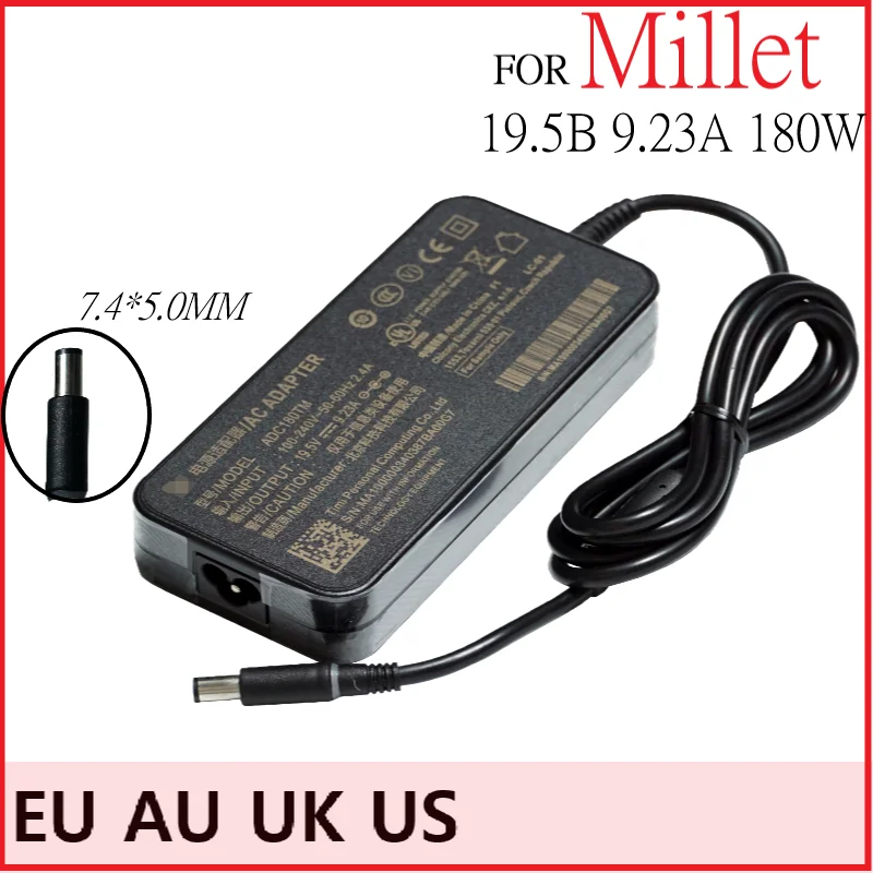

Зарядное устройство для ноутбука millet game book ADC180TM с кабелем адаптера питания 19,5 V9.23A