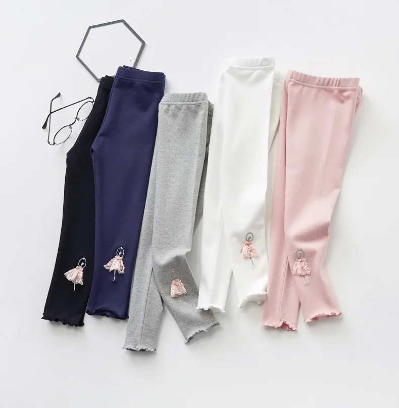Весенне осенние детские леггинсы для девочек удобные штаны однотонные милые