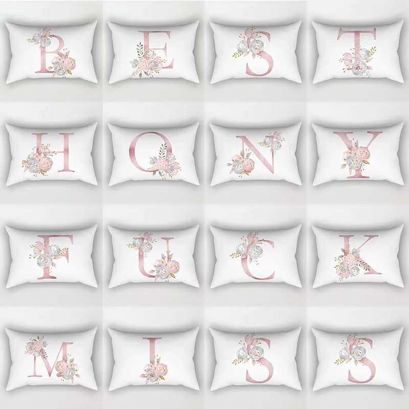 

30x50cm Alphabet Pillowcases Home Decorative Living Room Throw Pillow Case Cover for Car Seat Chair Deco Valentine's Day Present