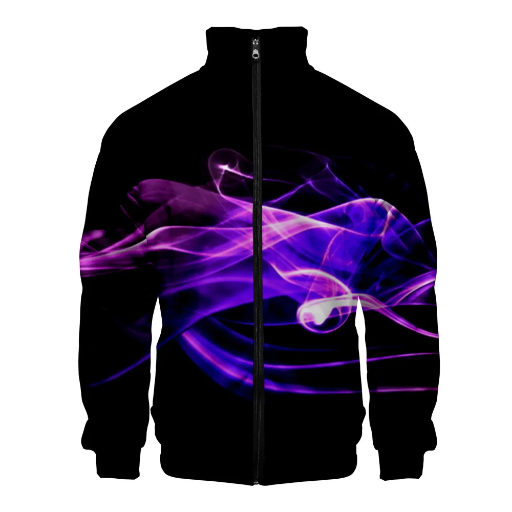 

Flame 3D Jacket Printed Stand Collar Zipper Jacket Men/Boys Fashion Long Sleeve Jackets 2020 Hot Sale Streetwear Clothes