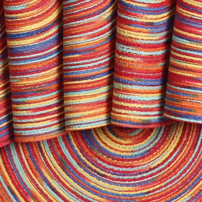 12x Braided Colorful Round Place Mats for Kitchen Dining Table Runner Heat Insulation Non-Slip Washable Fall Placemats | Дом и сад
