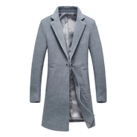 autumn winter new british style solid mid length men wool woolen jacket mens slim fit trench coat business overcoat male s 3xl