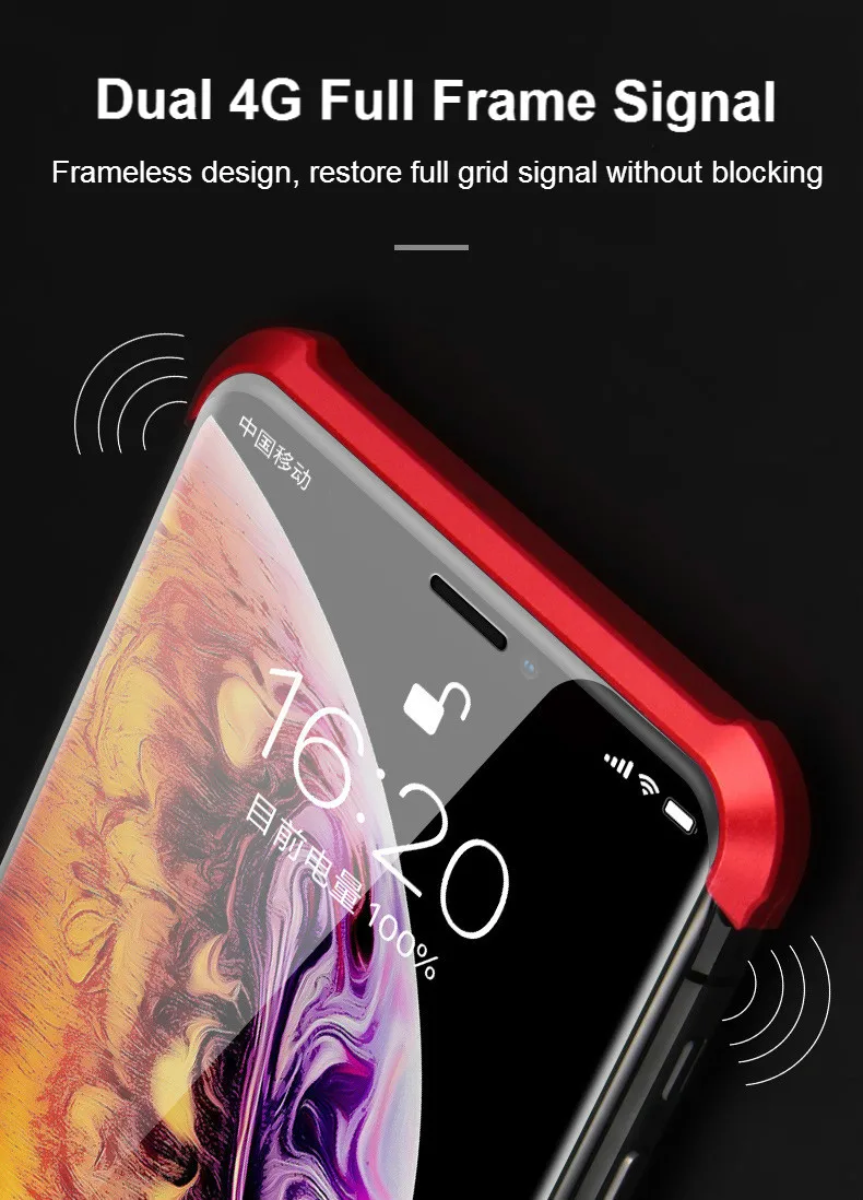 Безрамный Магнитный адсорбционный чехол для iPhone XS MAX XR X стеклянный металлический