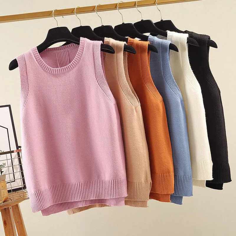 Новинка 2019 Осенний женский жилет без рукавов с круглым вырезом Женский
