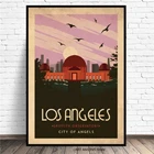 Городской пейзаж, холст, настенная живопись, плакат и принты, Лос-Анджелес, минималистичные постеры для путешествий для гостиной, украшение для дома