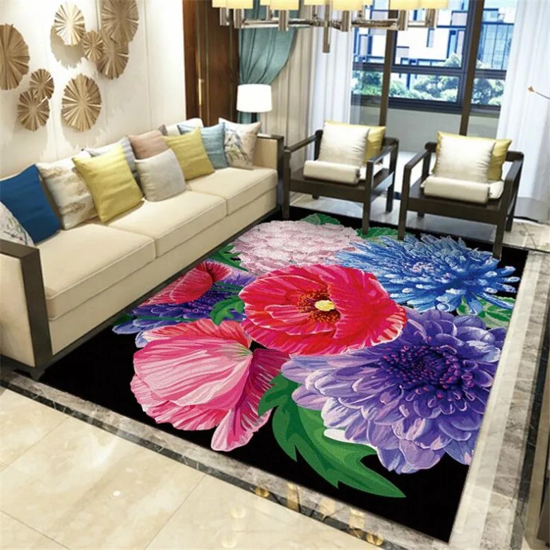 

Fresh Flowers Fashion Soft Flannel Lion 3D Printed Rugs Mat Rugs Anti-slip Large Rug Carpet Home Decoration 02