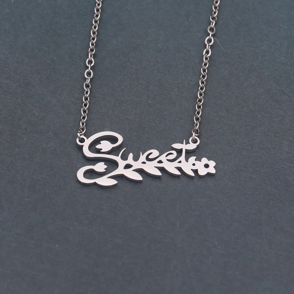 10 шт./лот золотая серебряная цепочка колье модное сладкое слово ожерелье ветка