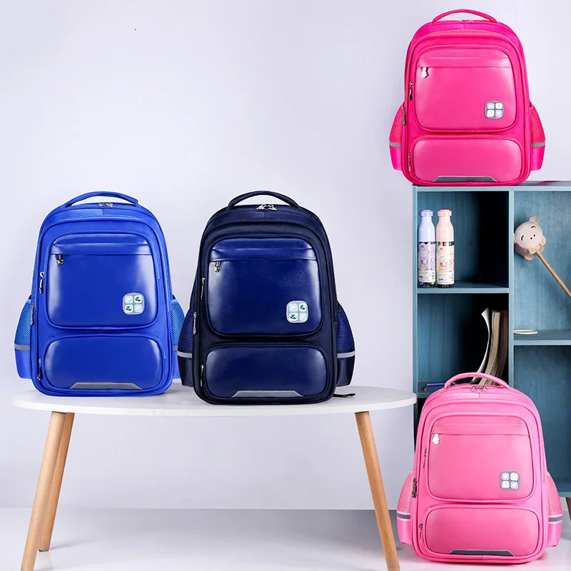 Waterproof 2023 PU Leather backpacks Children School Bags Girls Boy Primary Students school Backpack Schoolbag Kids satchel