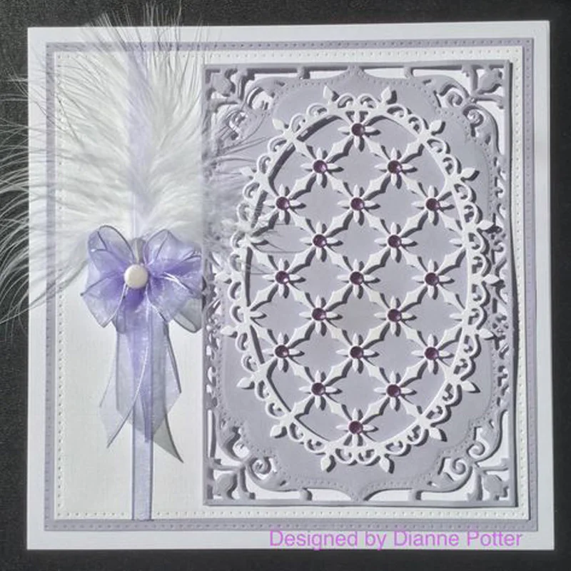 Пресс формы для скрапбукинга кружевная решетка овальная рамка металлические