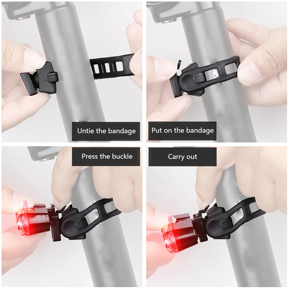 

Bicycle Rear Light Bike Tail Light USB LED Rechargeable Waterproof EDC Helmet Light Headlights For Cycling Safety Flashlight
