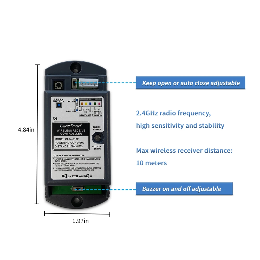 Автоматический открыватель дверей Olide для инвалидов с беспроводной пушкой 4,5 дюйма.