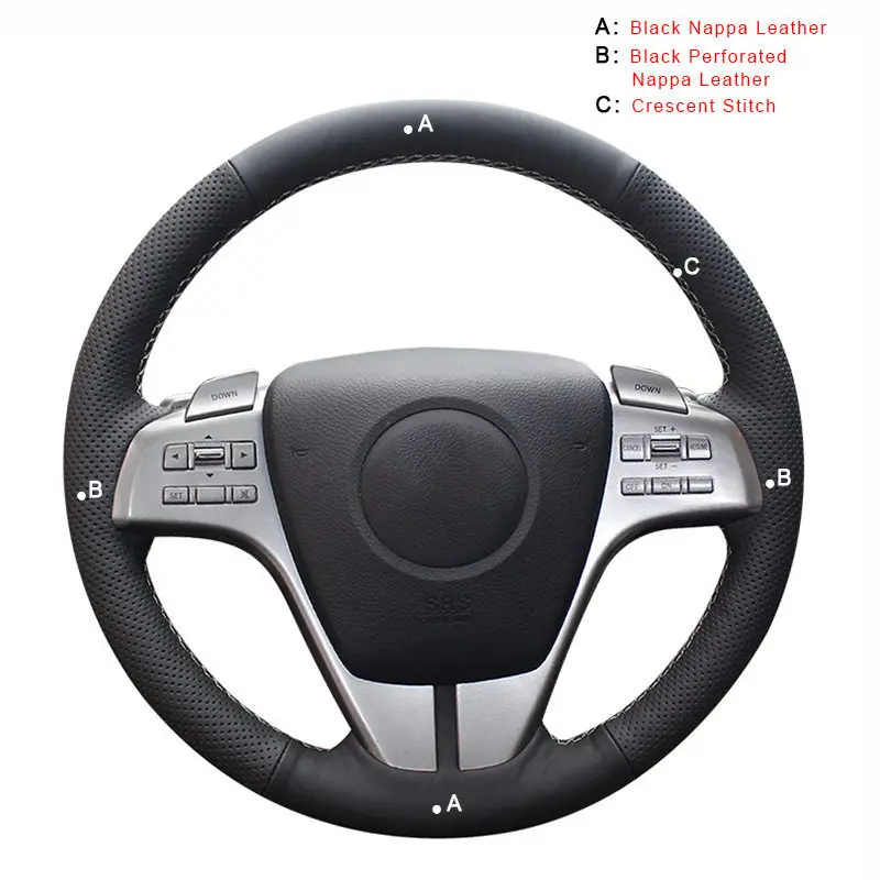 Top Layer Leather Авто оплетка на руле Крышка для Mazda 6(GH) 2009 2007-2012 ручной сшитые автомобильные чехлы интерьер автомобильные аксессуары-Стайлинг - Название цвета: Top Layer Leather