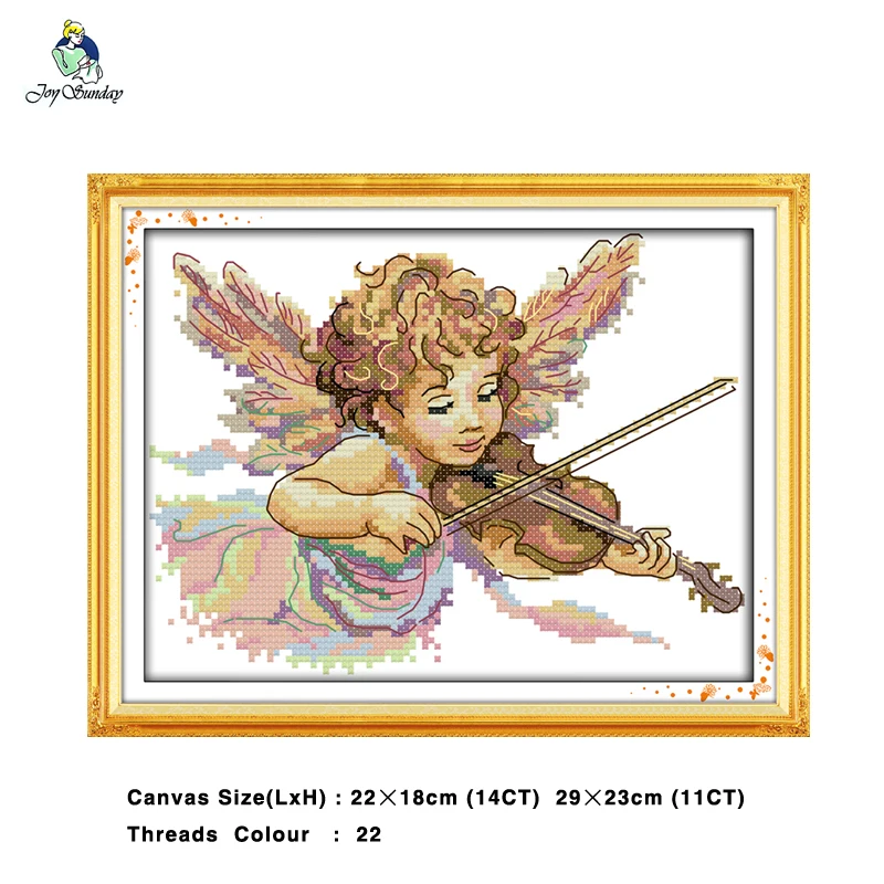 

The Angel Who Plays The Violin Patterns Counted Cross Stitch dmc 11CT 14CT Cross Stitch Sets Embroidery Home Decor Needlework