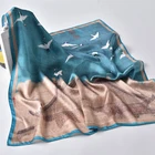 Платок Шелковый женский, квадратный, 65x65 см, 100% натуральный, шелк из Ханчжоу