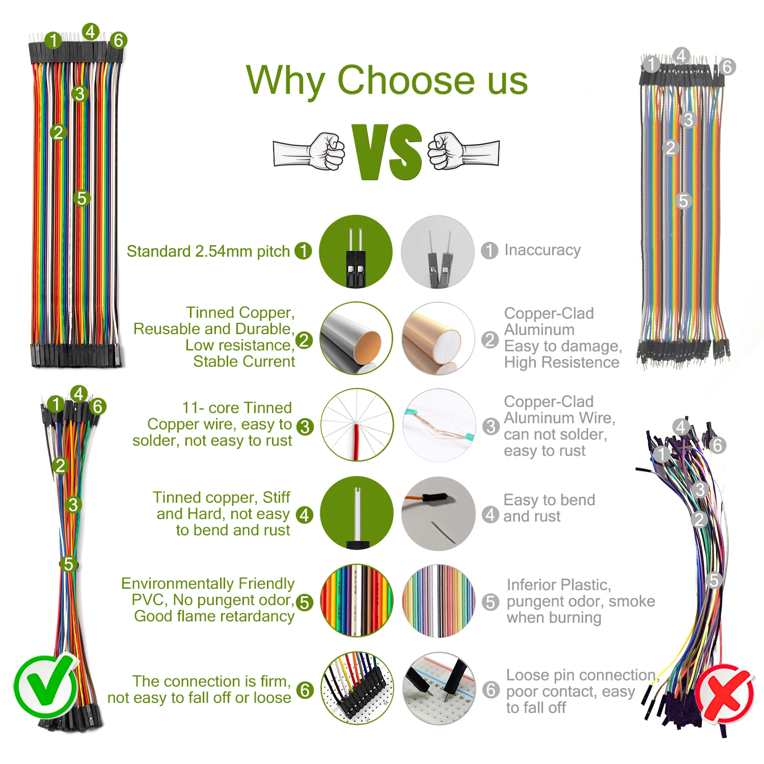 40-120Pcs 10cm 20cm 30cm Dupont Cable Line Jumper Wire Kit Male Female 24AWG Copper Long Ribbon Connector Set for DIY Breadboard