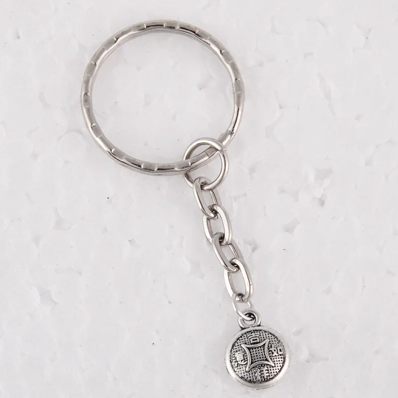 Винтажный антикварный серебряный цвет Китай Китайский круглый Амулет брелок
