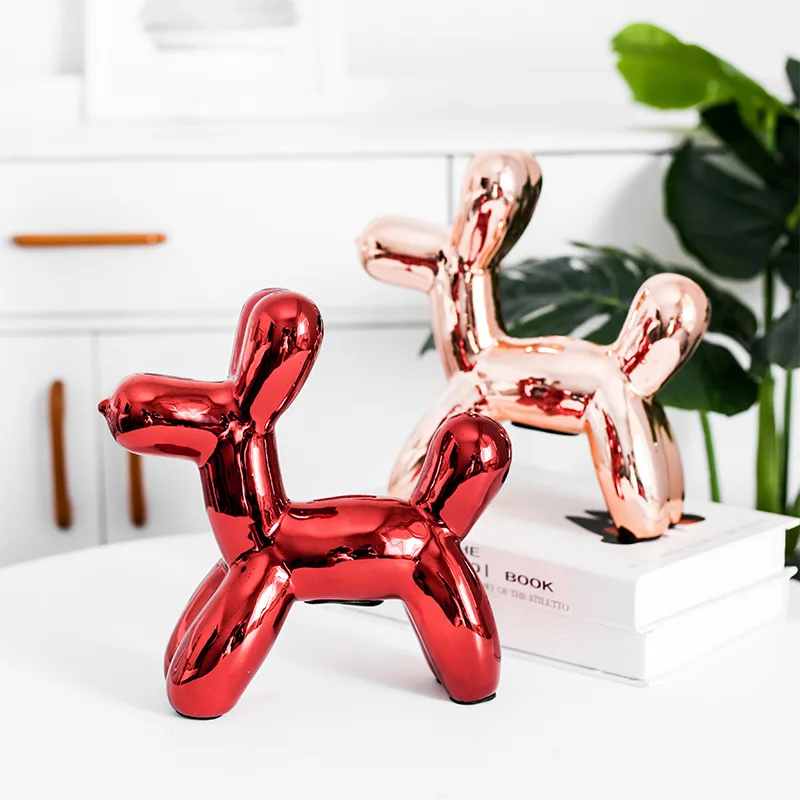 

Воздушный шар в скандинавском стиле, Скульптура собаки с гальваническим покрытием, керамические изделия для собак, украшения для дома, совр...