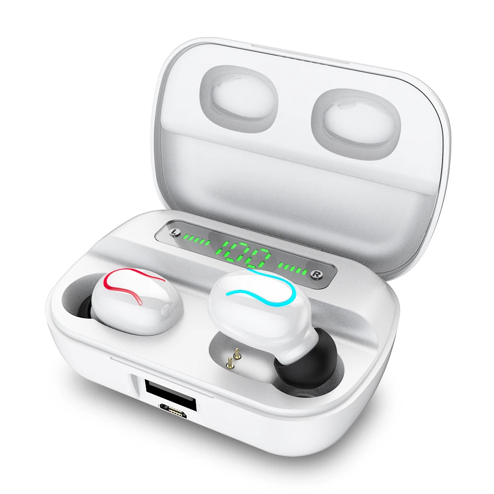 Новинка HBQ Q32 TWS Bluetooth наушники 9D HIFI светодиодный цифровой наушники Handsfree наушники спортивные наушники power Bank - Цвет: Белый