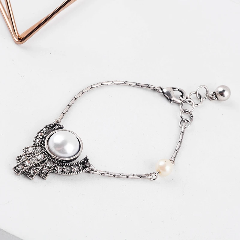 Богемный Винтажный серебряный Регулируемый акриловый браслет для женщин