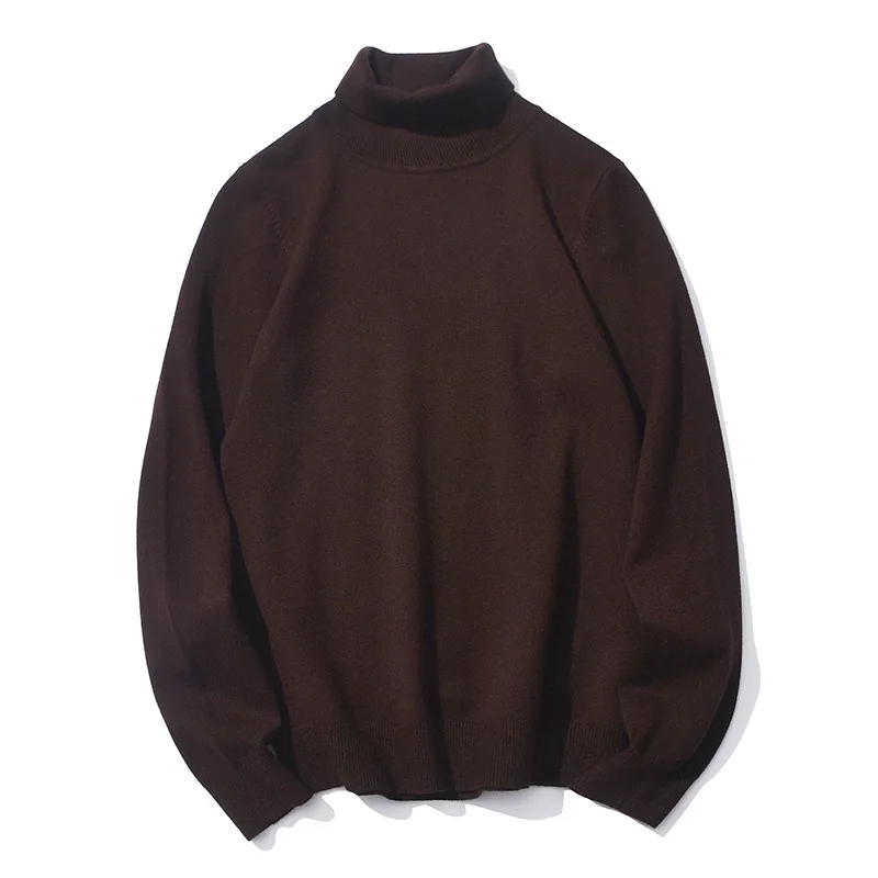 

Little Rain Sweater MenTurtleneck Solid 2021Casual Knitted Pullover Thick Fashion Fitness Man Sweaters Streetwear Sueter Hombre