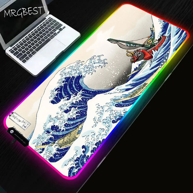 MRGBEST Ван Гог арт Мышь заблокирован большой RGB светодиодный коврик Нескользящая