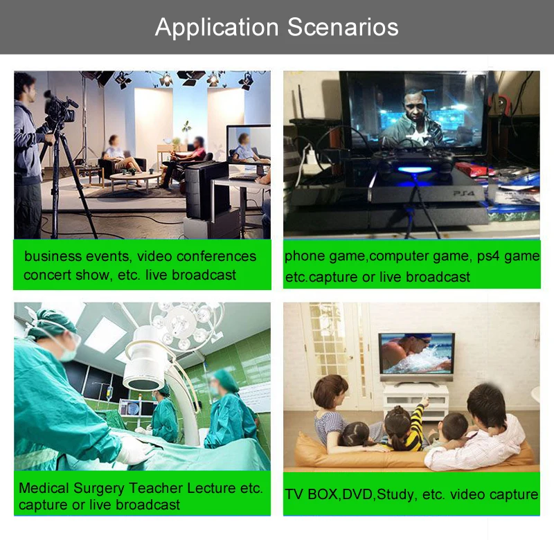 

4K Video Capture Card USB 3.0 2.0 HDMI Video Grabber Record XBox One For PS4 Game DVD Camcorder Camera Recording Live Streaming