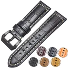 Ремешок из натуральной кожи для мужских часов, Толстый коричневый черный браслет для наручных часов, с пряжкой Для Panerai, 22 мм 24 мм