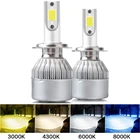 2 шт., Автомобильные светодиодные лампы H7 H4 H11 HB3 9005 HB4 9006 H13 6000K 3000K 8000k