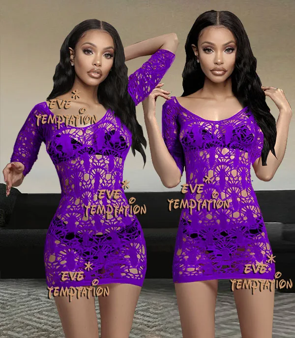 Сексуальное вязаное крючком белье в сеточку детская одежда комбинация платье