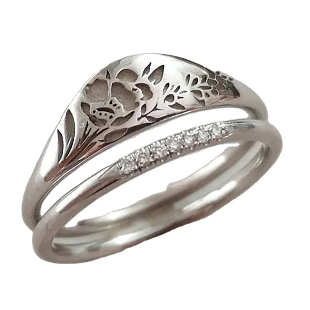 

Pattern Retro Rings Wild Women's Rings New Fashion Hollow Aesthetic Women's Accessories Unusual Rings Gifts for Friends