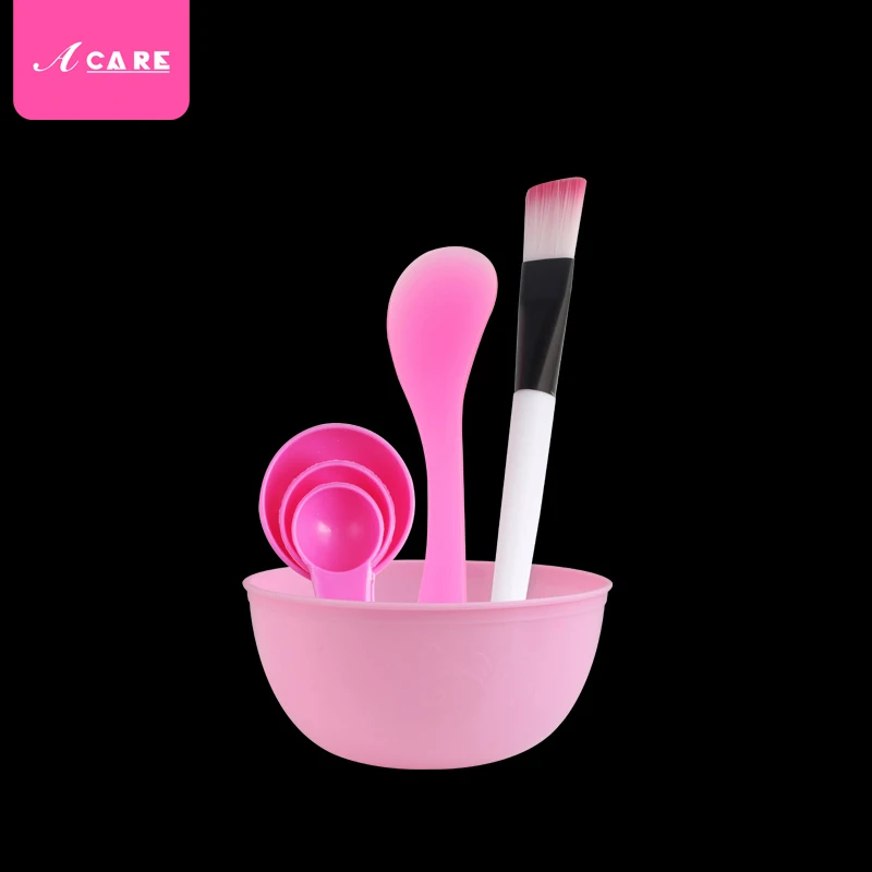 4pcs Mask bowl set DIY поднос для маски для лица, силиконовая ПВХ форма для маски, силиконовая прозрачная маска для лица, растительные из водорослей, маски для макияжа - Цвет: 4pcs Mask bowl set