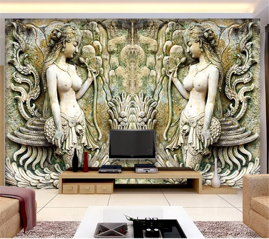 Большие настенные 3D обои beibehang на заказ рельефные Настенные Jingya с рельефным