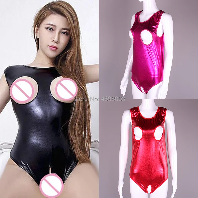 Сексуальное Женское боди из ПВХ черное красное розовое стринги с высоким вырезом