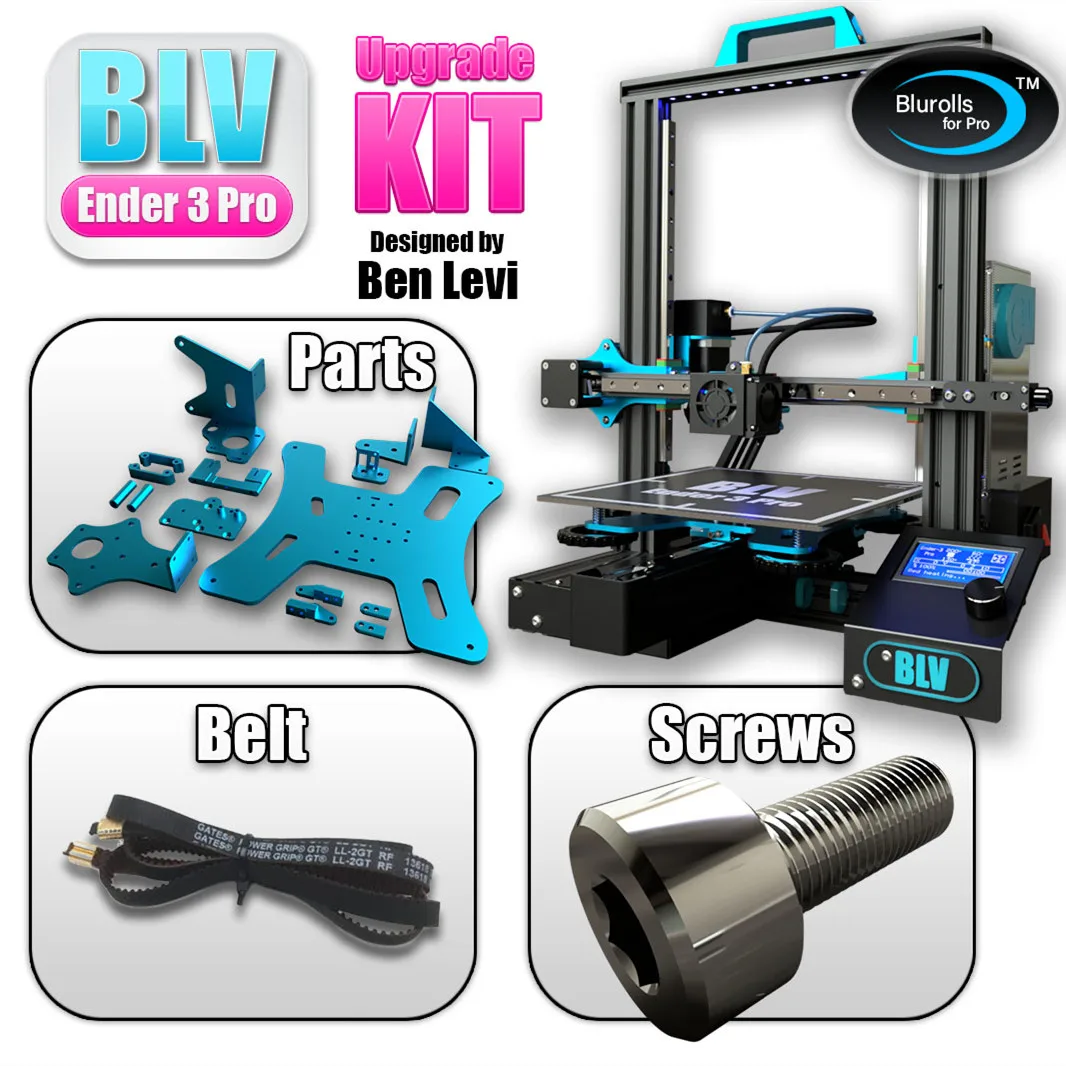 

Blurolls BLV Ender 3 Pro 3d printer upgrade kit including Gates X/Ybelt screws ender3 aluminum plates genuine Hiwin Linear Rail