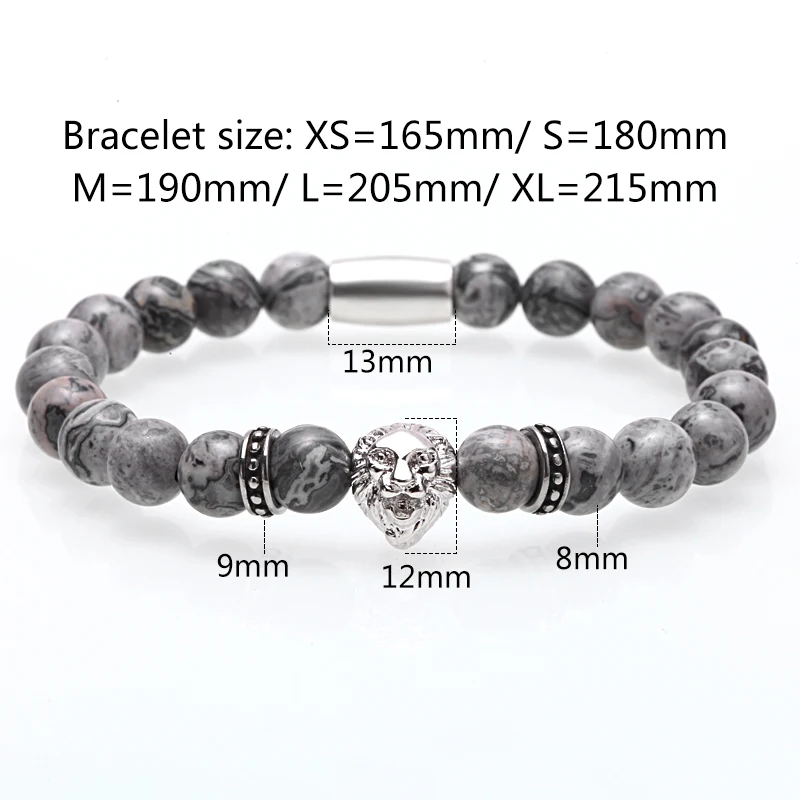 Мужской браслет mcllroy 8 мм из натурального камня нержавеющей стали браслеты со