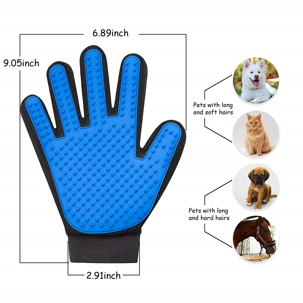 

Dog Pet Glove Cat Grooming Glove Pet Brush Glove For Cat Dog Hair Remove Brush Dog Deshedding Cleaning Combs Massage Gloves