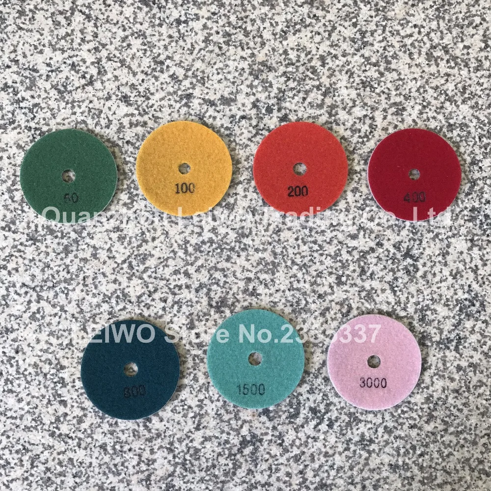 Алмазные полировальные прокладки 4 дюйма три цвета секторы для полировки гранита