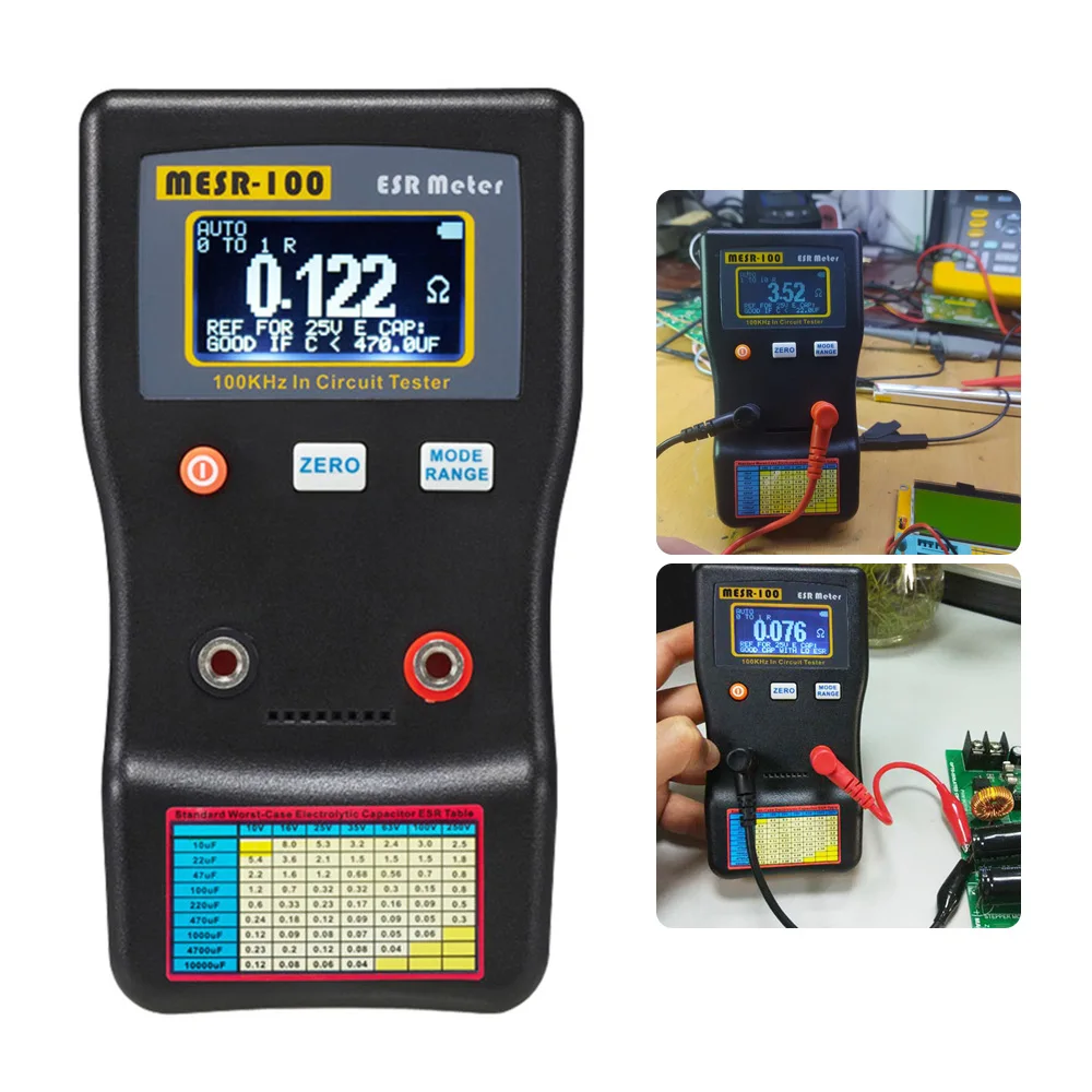 

MESR-100 Capacitance Meter ESR Handheld Automatic High-Precision Digital Capacitance Tester Tools