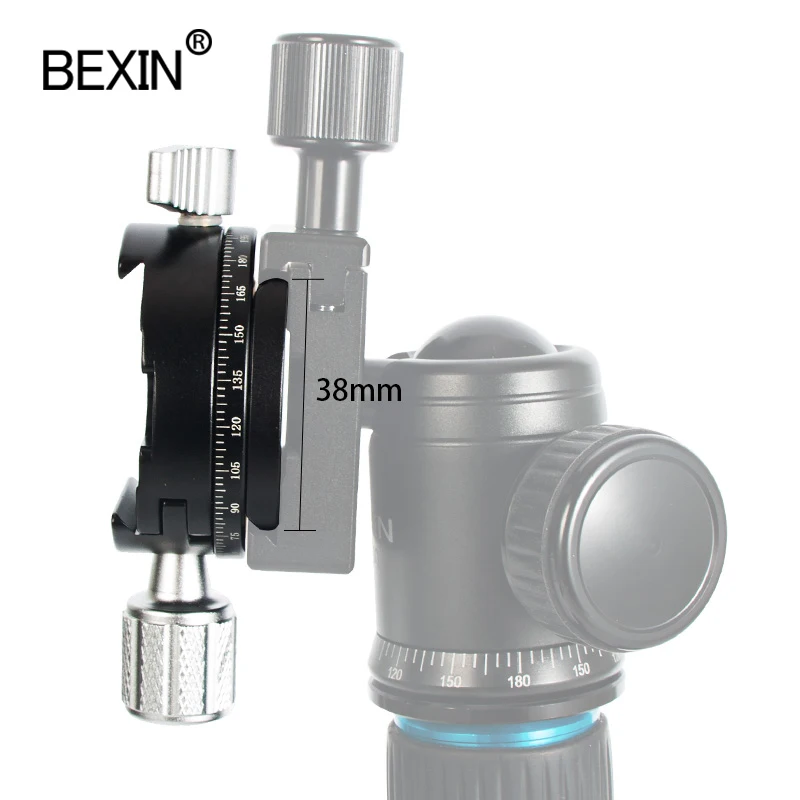 

BEXIN QJ07 quick release clip aluminum alloy rotating panoramic camera clip for arca swiss ball head camera tripod