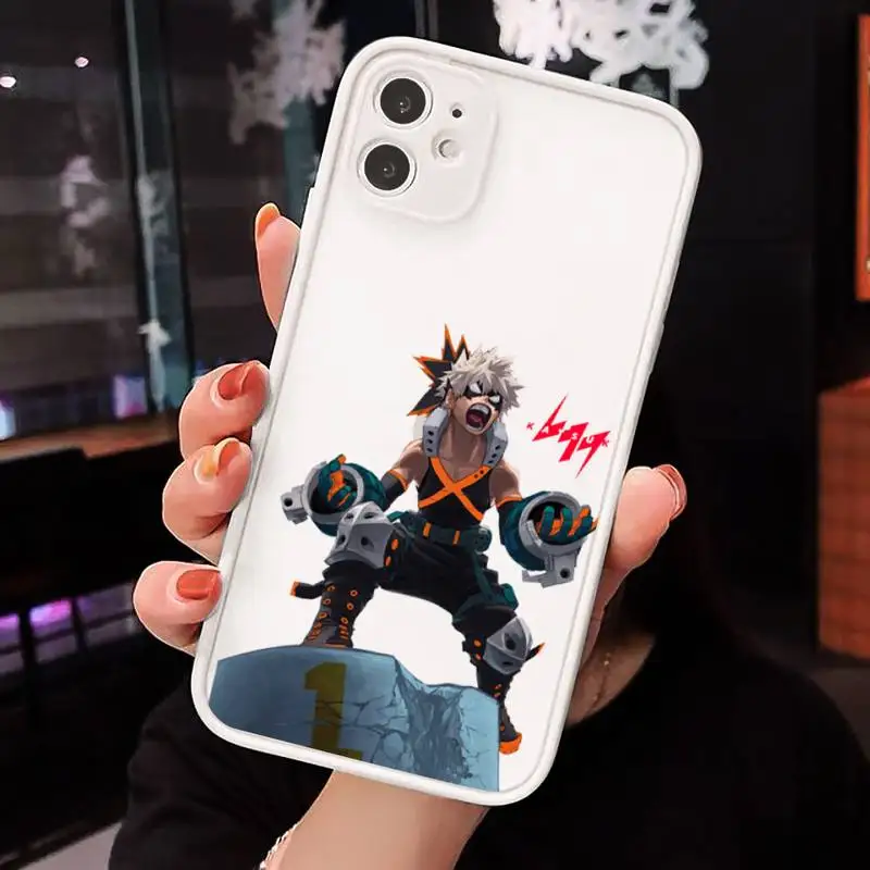 

My Hero Academia deku bakugou Boku Phone Cases matte transparent For white iPhone 7 8 x xs xr 11 12 pro plus max mini