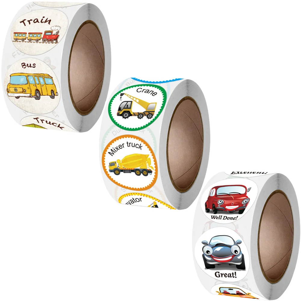 500 Этикетки инженерный транспорт милые стикеры на автомобиль тягач бульдозер