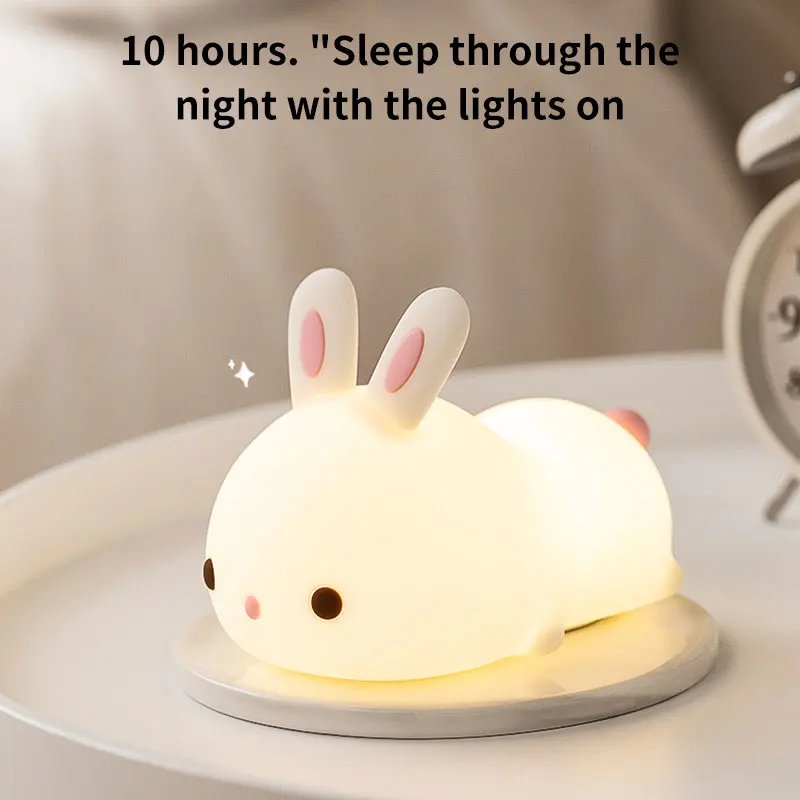 

Night Lamp Led Rabbit Silicone Night Light Remote Control Eye Caring Nursing Light Holiday Night Light