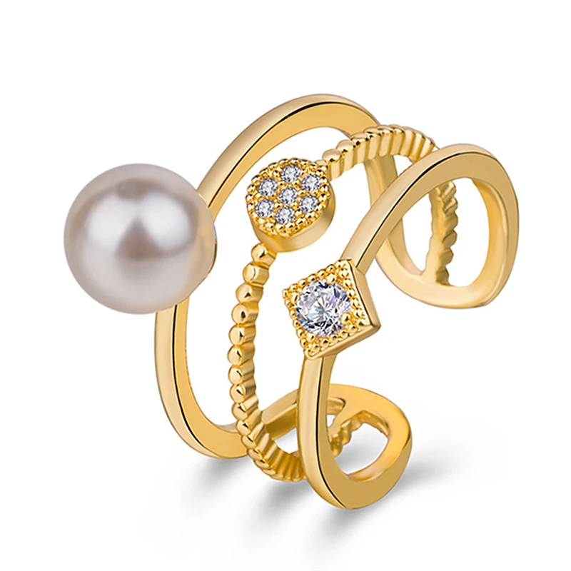 Ослепительное серебряное кольцо с микро инкрустацией из фианита двухрядные