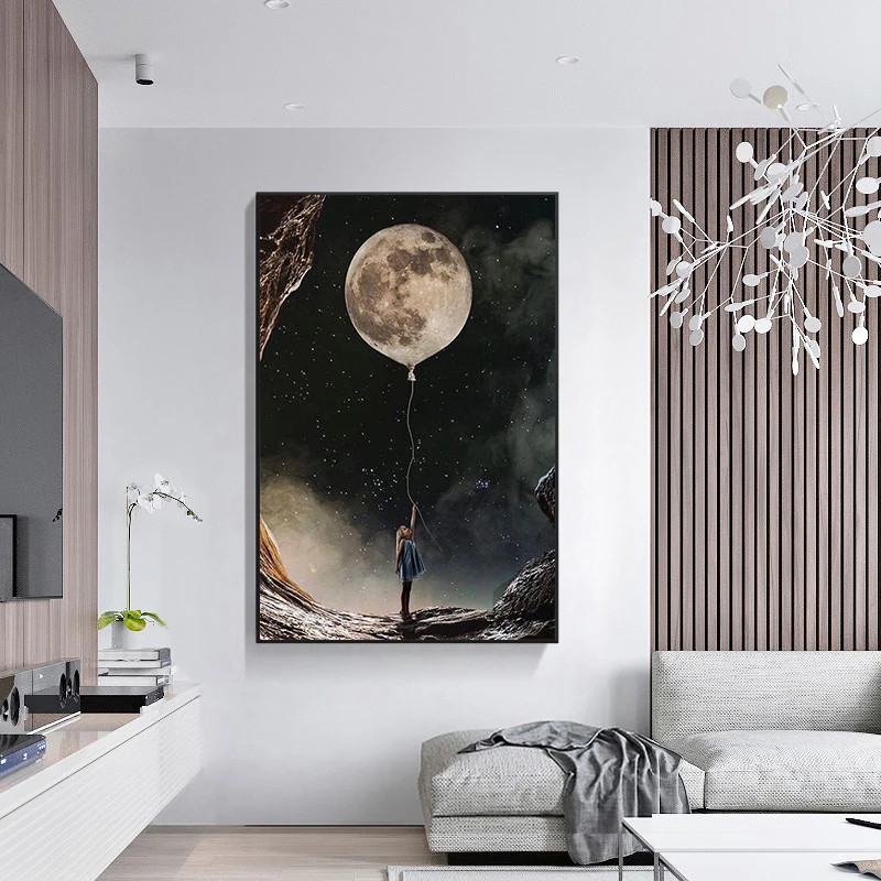 Фигурка воздушного шара для взрослой маленькой девочки Холщовый постер с