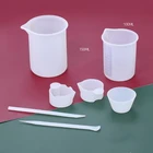Силиконовые мерные чашки с антипригарным покрытием палочки для перемешивания ясный клей чаша для смешивания для DIY смолы литья ювелирных изделий инструмент комплект аксессуаров