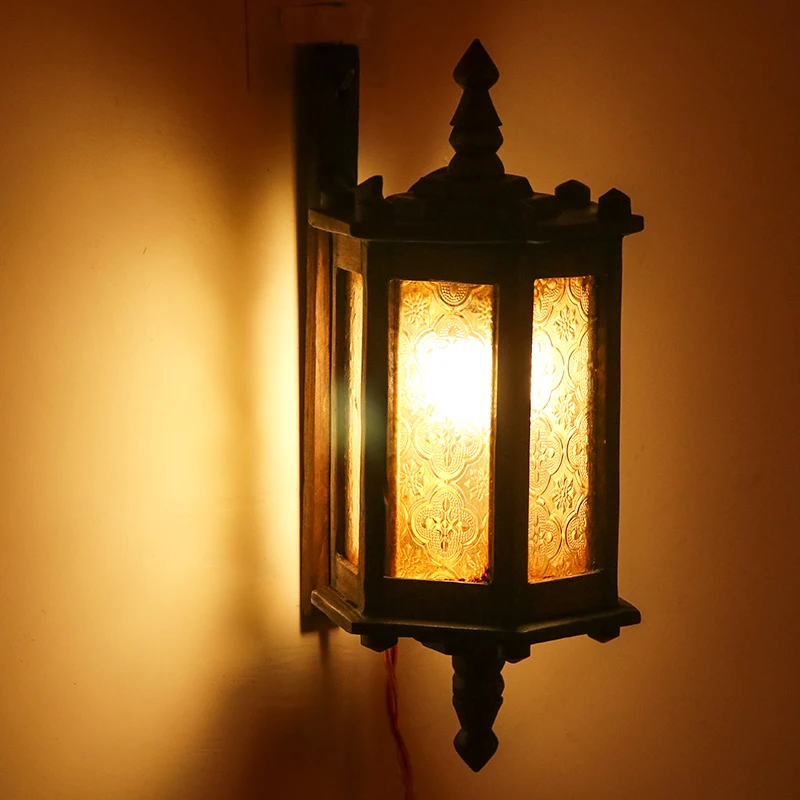 

Whiyou 1 шт деревянный настенный светильник необычный интерьер искусство Ретро тайская ручная работа уникальное Тиковое украшение для дома отеля